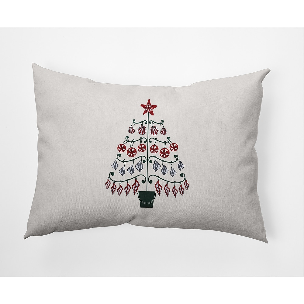 Beach Tree Christmas Soft Spun Polyester Decorative Throw Pillow