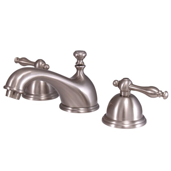 Kingston Brass KS396.NL Naples 1.2 GPM Deck Mounted Bathroom Faucet with Lever Handles