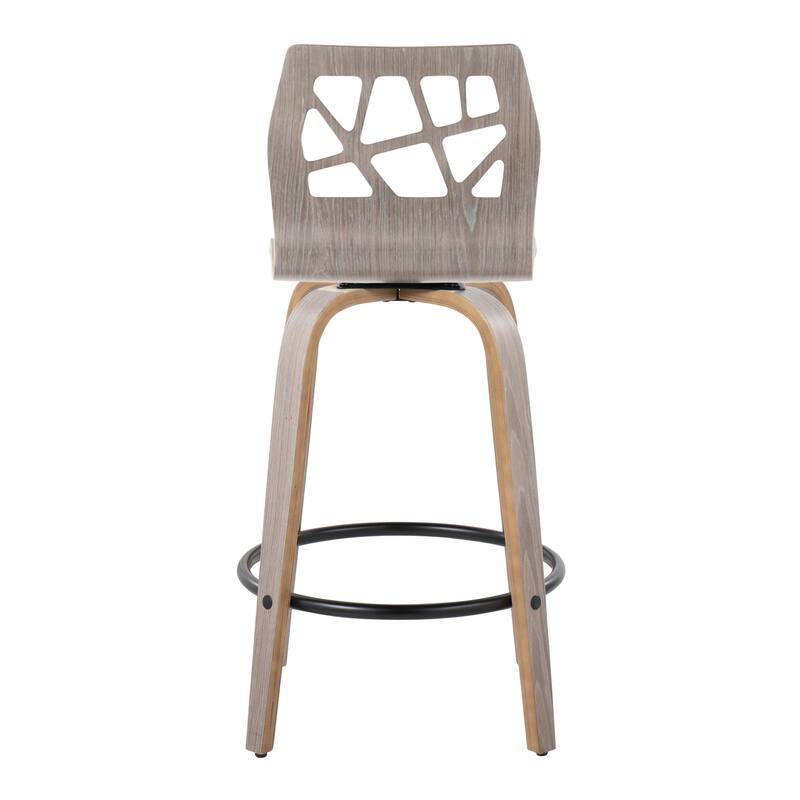 Carson Carrington Sala 26" Fixed-Height Counter Stool with Bent Wood Legs & Round Footrest (Set of 2)