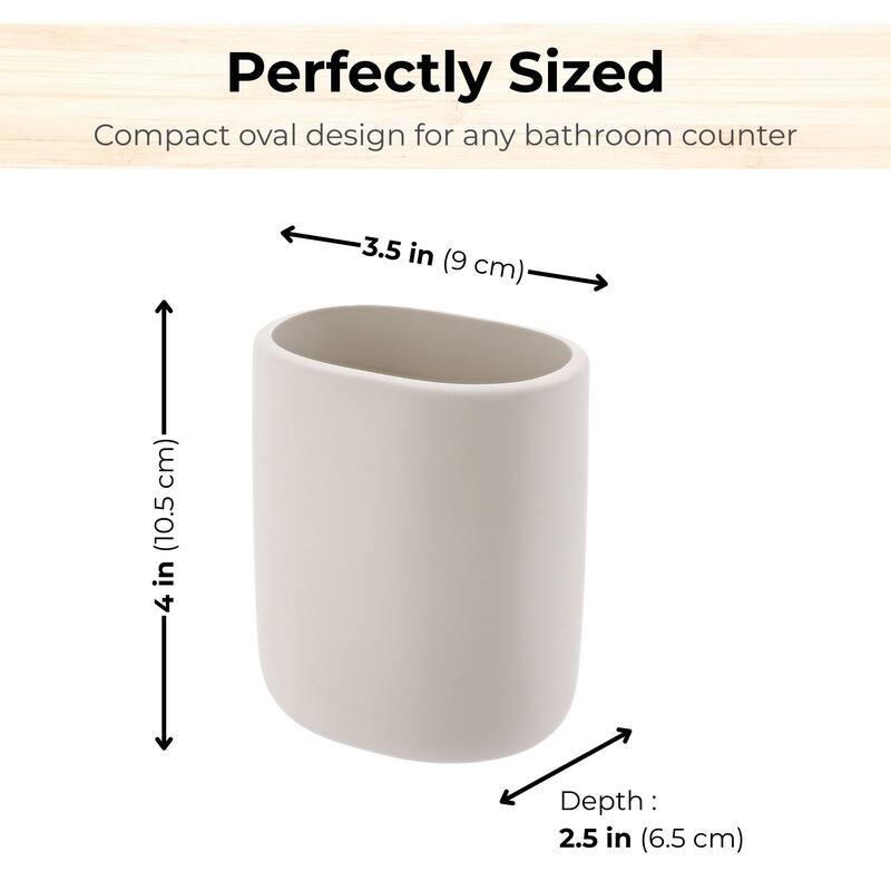 Oval Toothbrush Holder - 3.5 L x 2.5 W x 4 H