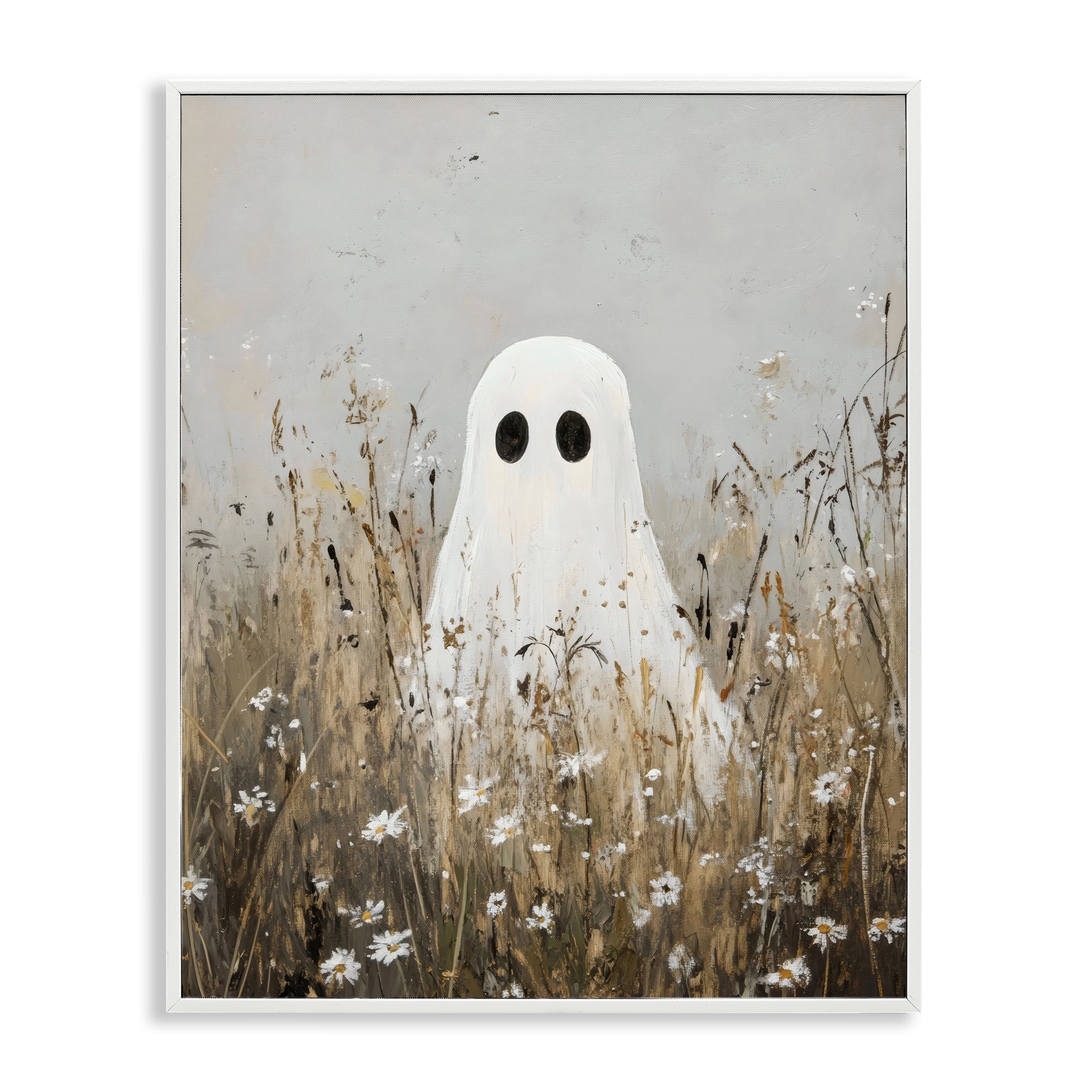 Stupell Ghost In Field of Wildflowers Framed Giclee Art Design By Creative Studio