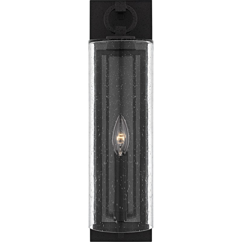 Stone Black Outdoor Wall Lantern from the Redan Collection