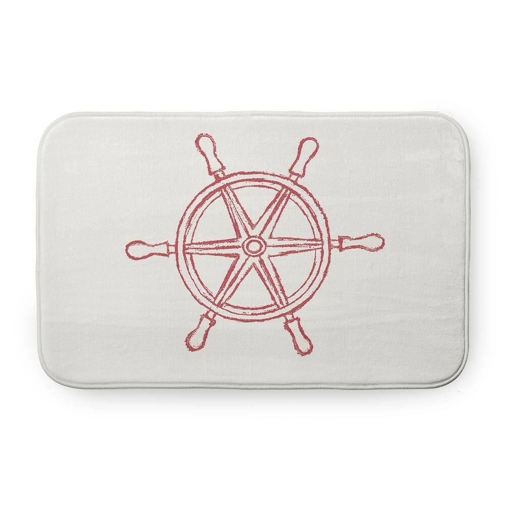 Large Ship Wheel Bathmat
