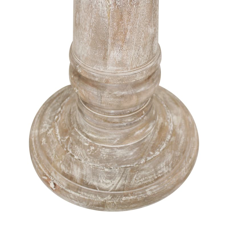 Kafe Natural Mango Wood Round Side Table by East at Main
