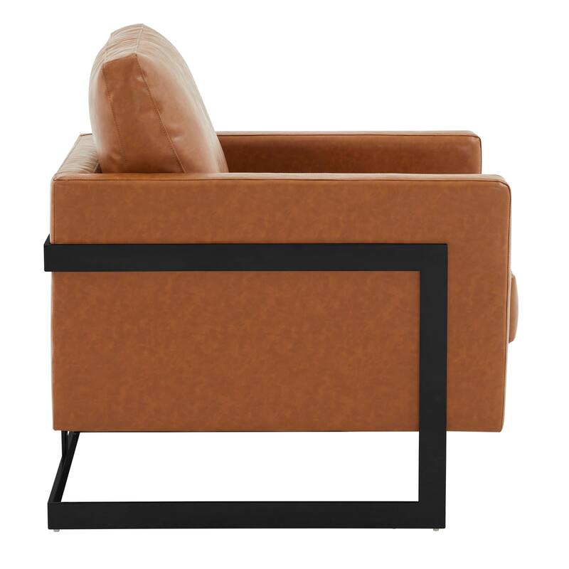 Lincoln Upholstered Velvet Single-Seater Sofa Fabric Accent Chair in Stainless Steel with Removable Cushions - 35"