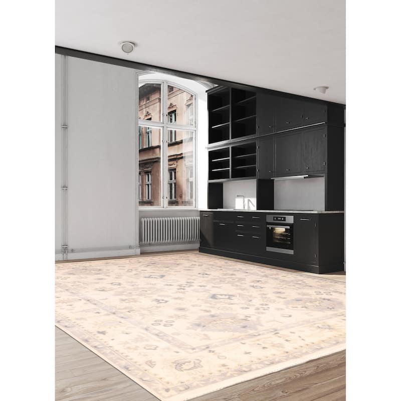 ECARPETGALLERY Hand-knotted Royal Oushak Ivory Wool Rug - 10'2 x 13'9