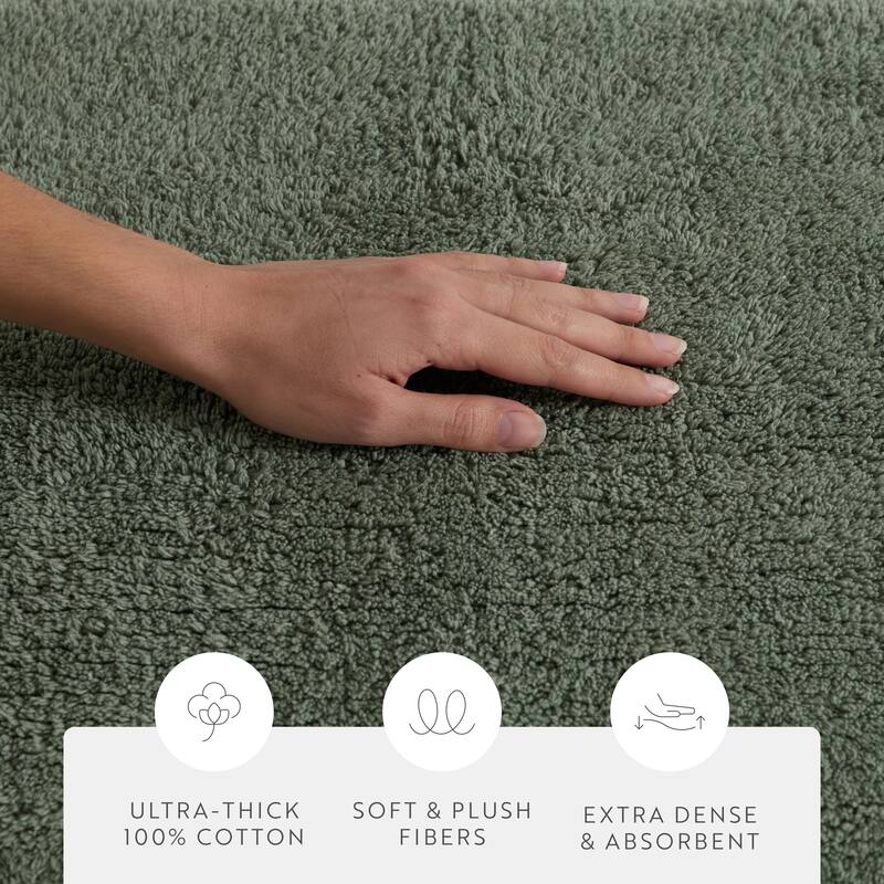 Becky Cameron 100% Cotton Reversible Solid Bath Mat
