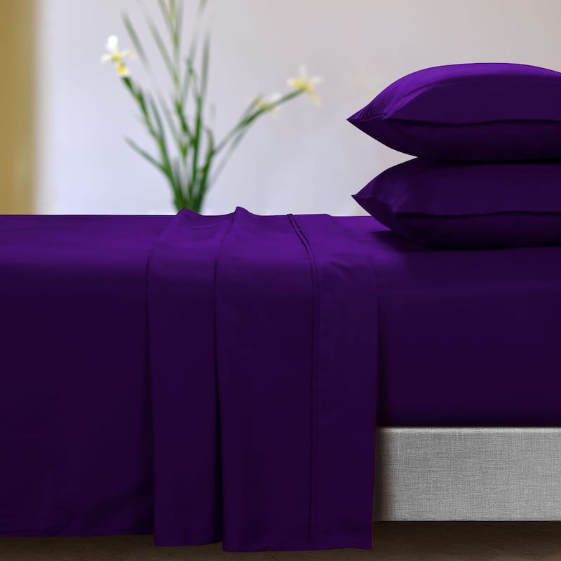 Super Soft Extra Deep Pocket Bed Sheet Set with Oversize Flat - Full - Fig