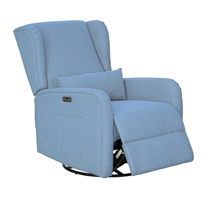Madison Park Candace Power Recliner 3-in-1 with Swivel, Glider, USB Ports