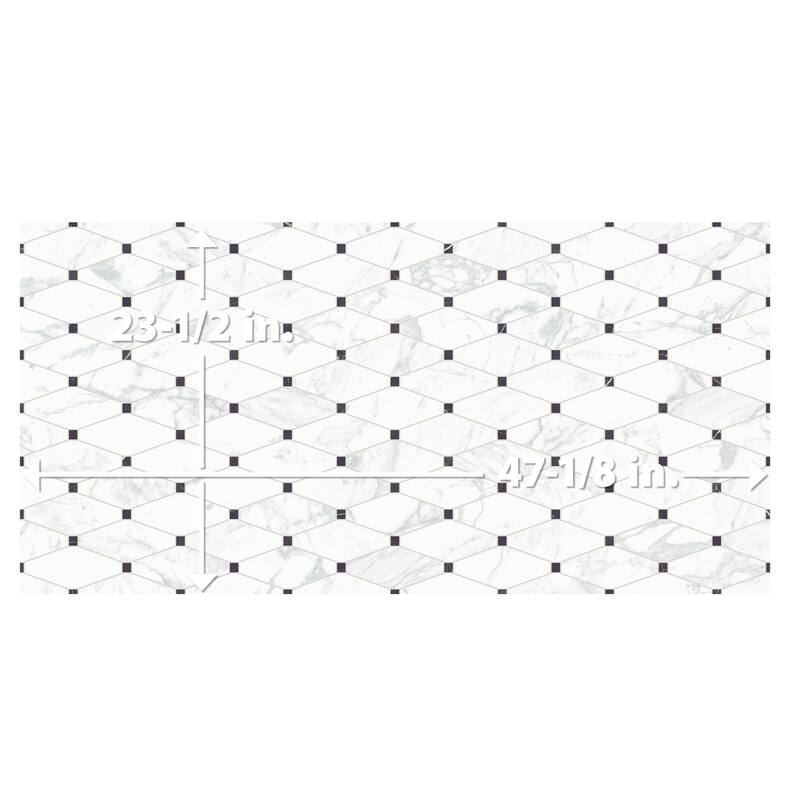 Merola Tile Reve Octogone Deco 23-1/2" x 47-1/8" Porcelain Floor and Wall Tile