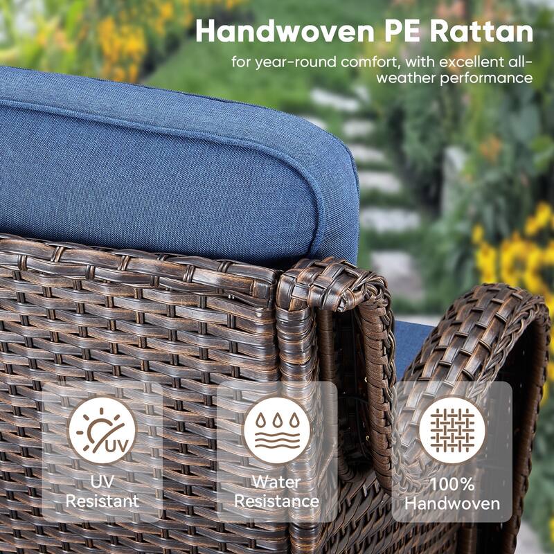 High Back Outdoor Swivel Patio Rattan Chairs