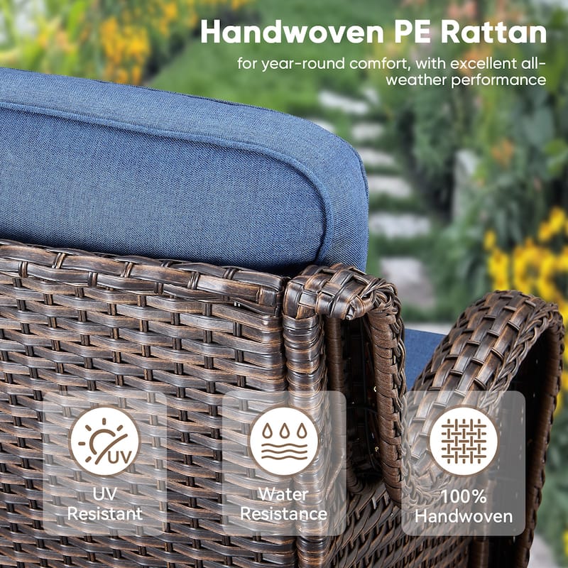 Pocassy 30 In Outdoor Fire Pits with Patio Swivel Glider Chari Set.