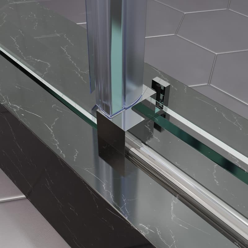 Seawin Cosmo 44 - 48 x 77 inches Frameless Sliding Shower Door 3/8 in. (10 mm) Clear Tempered Glass with NanoShield Coating