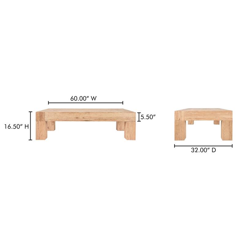 NADAAL STUDIOS Zephyrine, Rectangular Coffee Table - Aged Oak