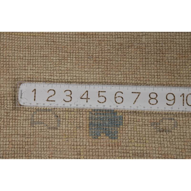 Beige Oriental Oushak Turkish Area Rug Hand-Knotted Wool Carpet - 8'0"x 9'8"