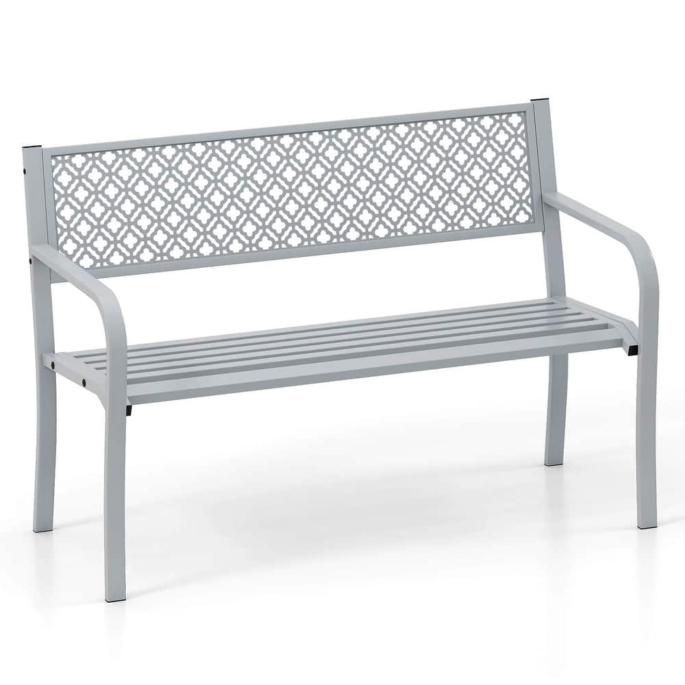 Costway 50" Outdoor Garden Bench with Geometric Lattice Backrest - See Details