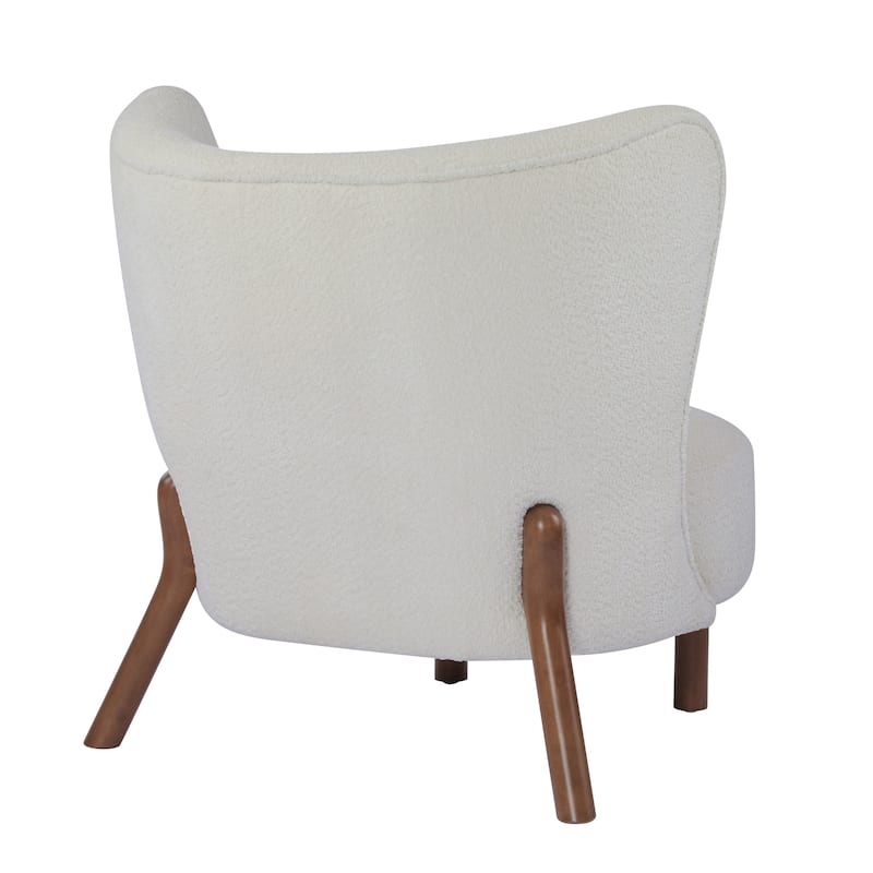 Side Chair Vanity Chair Distinctive Office Chair Off White Reception Chair Corner Chair with Wood Legs