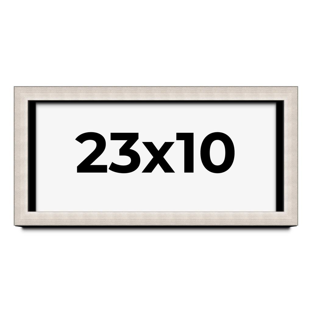 23x10 Shadow Box Frame Silver Real Wood Contemporary Shadowbox Display Frame UV Acrylic Front Acid Free Backing and Hardware