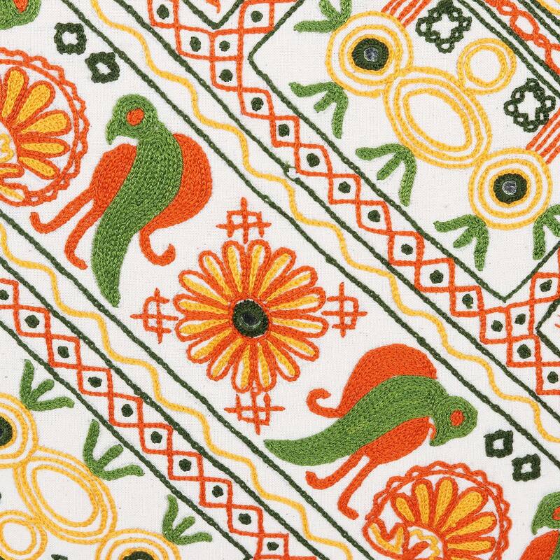 Novica Handmade Kaleidoscopic Palace Embroidered Cotton Cushion Covers (Pair)