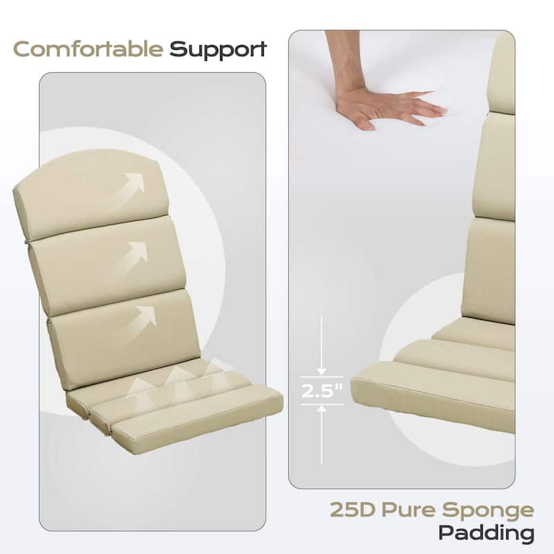 Aoodor Patio Chair Cushion Set of 2 - High-Back Adirondack Patio Cushions with Ties