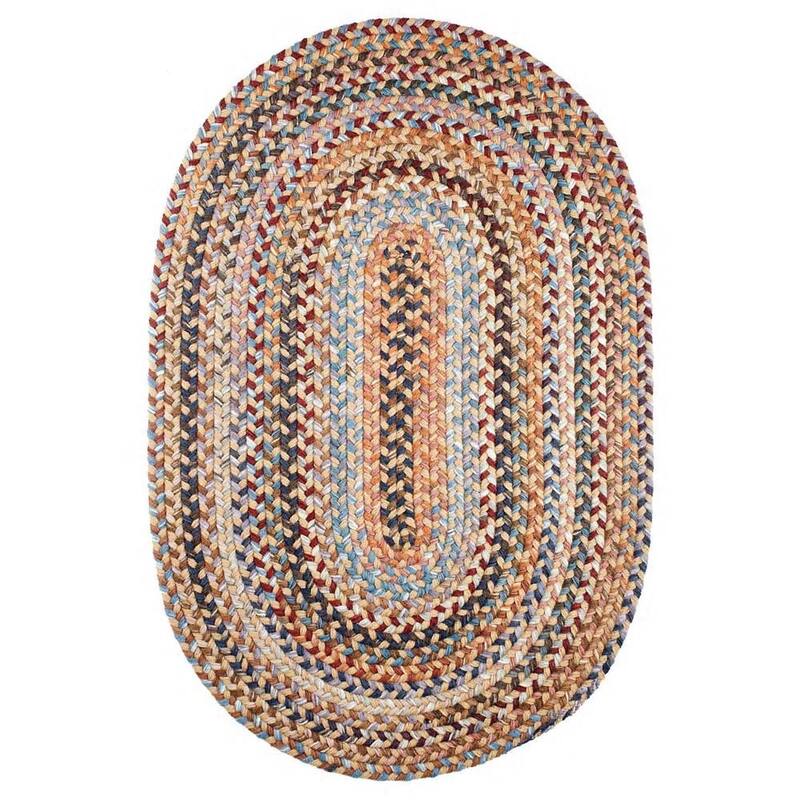 Rhody Rug Augusta Space-dye Wool Braided Rug - Wheat Field - 10' x 13' Oval