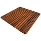 preview thumbnail 3 of 2, Nordic Style Teak Oiled Square Shower and Bath Mat 24" x 24"
