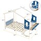 preview thumbnail 4 of 4, Full Size Platform Bed with Separate Storage Pen Case, Built-in Desk and Two Drawers