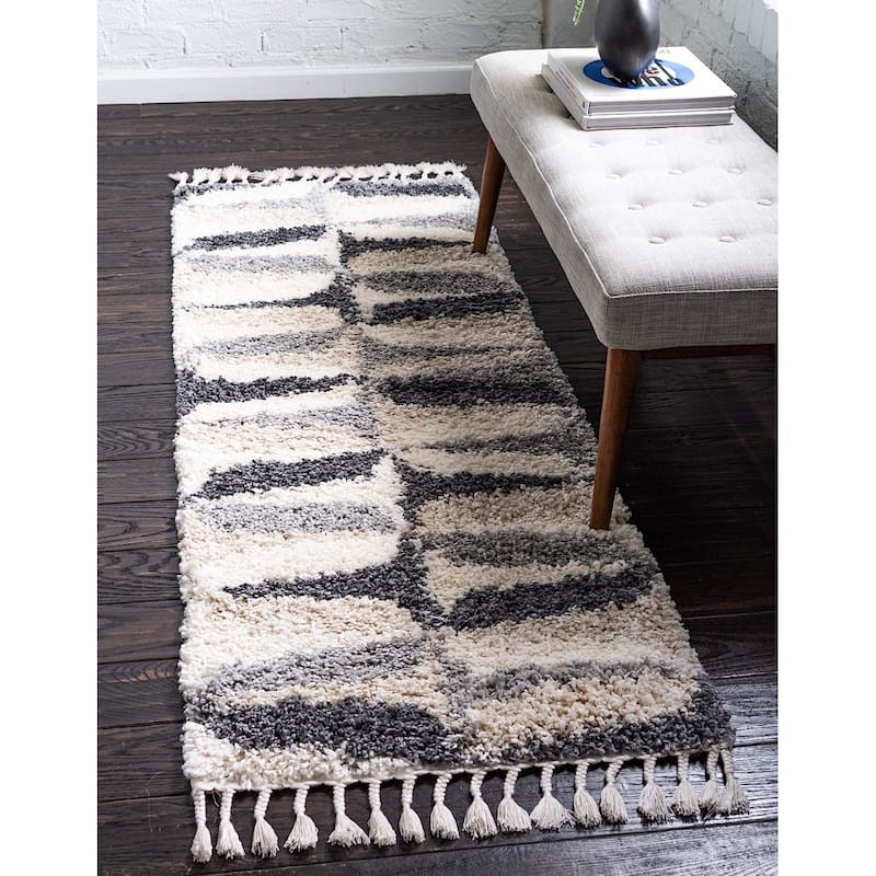 Shag Brico Collection Area Rug - 2'7"x8'2" - Gray