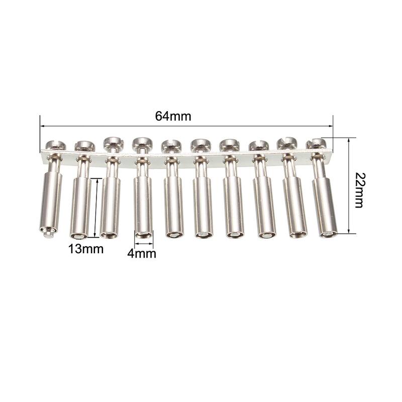 SAK-4EN DIN Rail Terminal Block 800V 32A 10 Positions Insert-Pull Strip 4 Pcs - Silver Tone