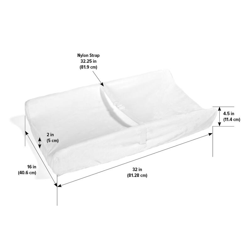 Badger Basket Contoured Changing Pad with Removable Cover - 32" x 16" x 4.5"