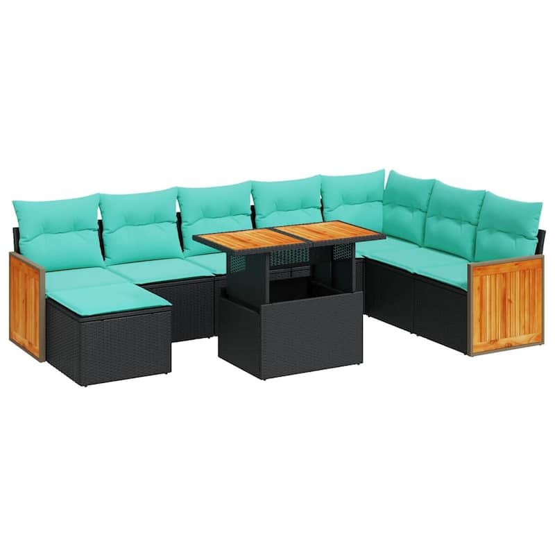vidaXL Patio Sofa Set with Cushions Outdoor Furniture 9/11 Piece Poly Rattan