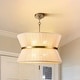 preview thumbnail 2 of 32, 8-Light Modern Boho Large Drum Chandelier 24 inch Fabric Hourglass Hand-woven Chandelier in Gold/ Black for Dining/ Living Room