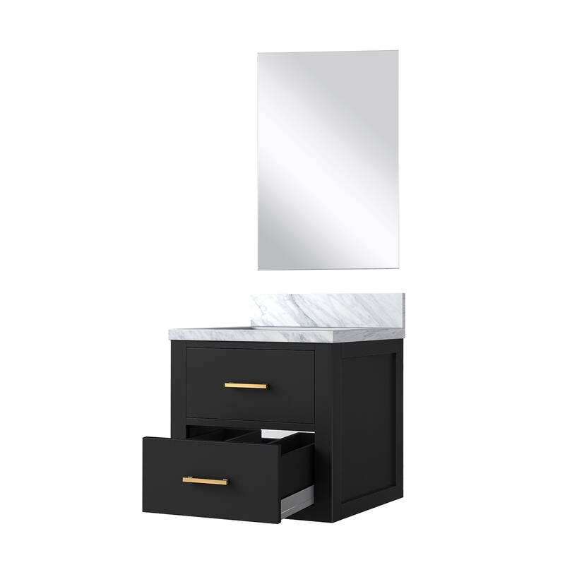 Castor Bath Vanity with Acrylic Top, Sink and Mirror