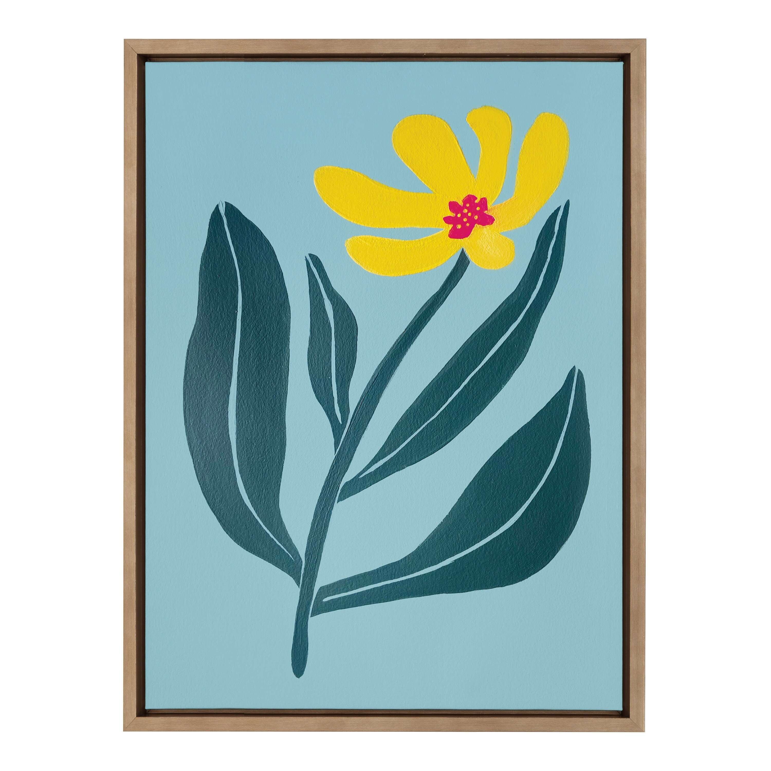 Kate and Laurel Sylvie Yellow Flower Framed Canvas by Emma Daisy  Overstock 36644416