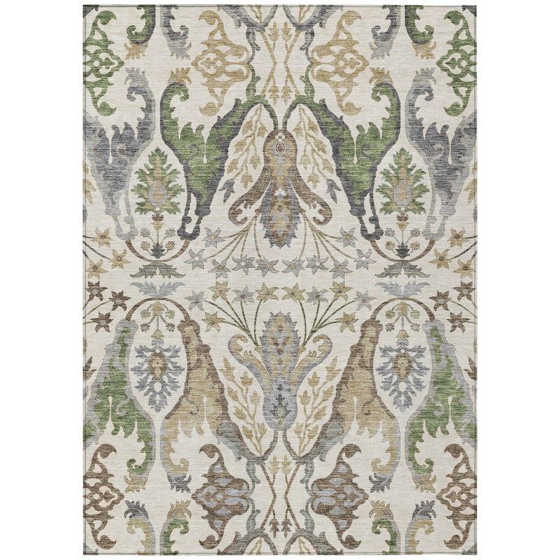 Machine Washable Indoor/ Outdoor Traditional Craftsman Chantille Rug