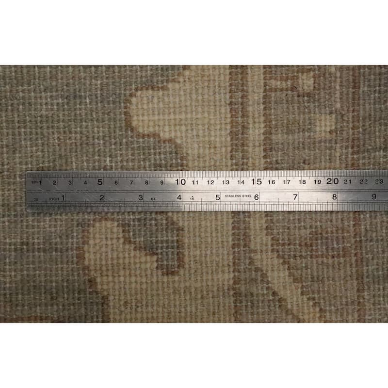 Hand Knotted Oriental 100% Wool Carpet Transitional All-Over Greys & Charcoal Oushak Area Rug - 13' 7'' X 9' 8''