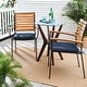 preview thumbnail 1 of 9, Sunbrella Indigo Blue Indoor/Outdoor Chair Pad Set, Corded 17" x 17" x 2"