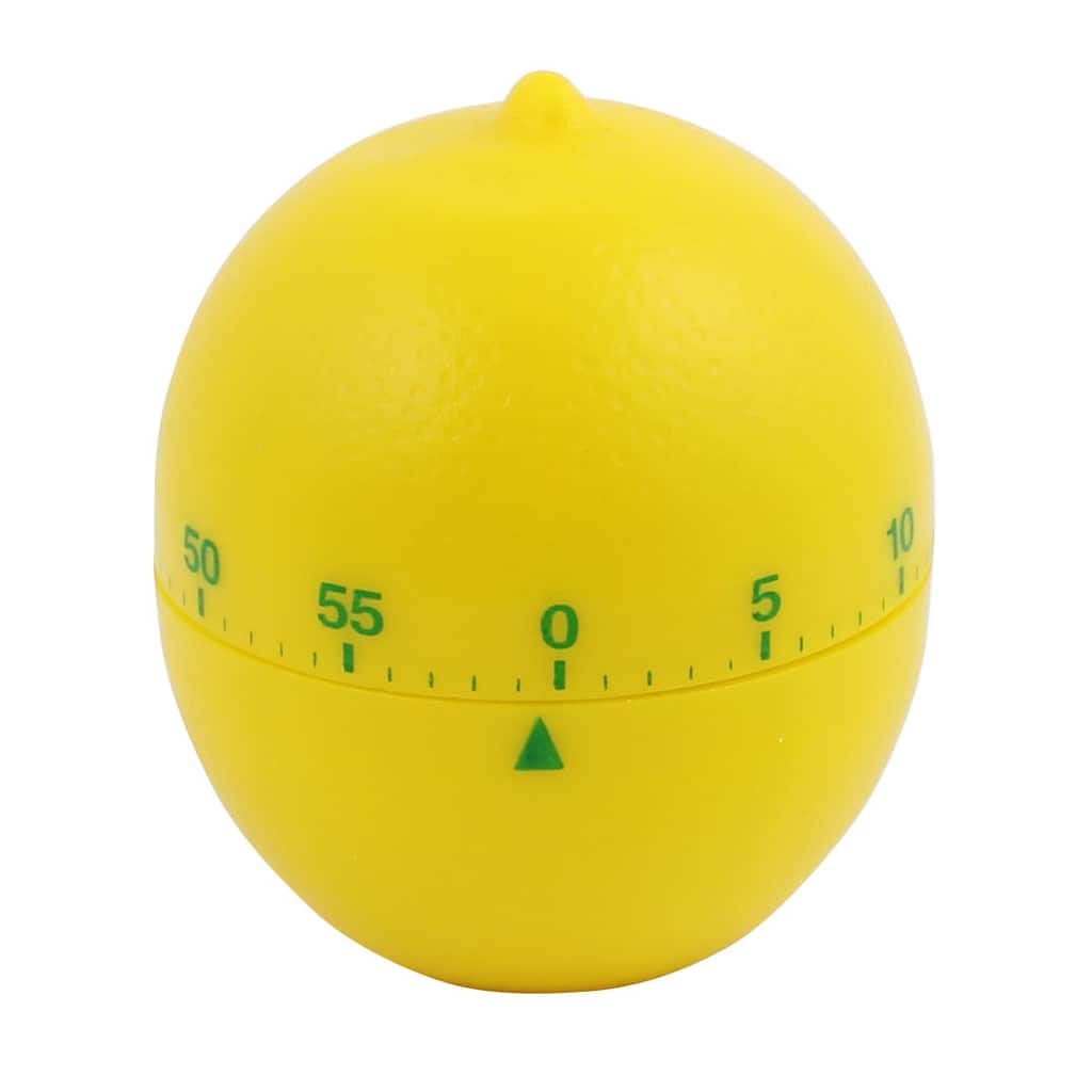 2.6x2.6x3-Inch 60 Minute Mechanical Kitchen Timers Lemon Design - Yellow