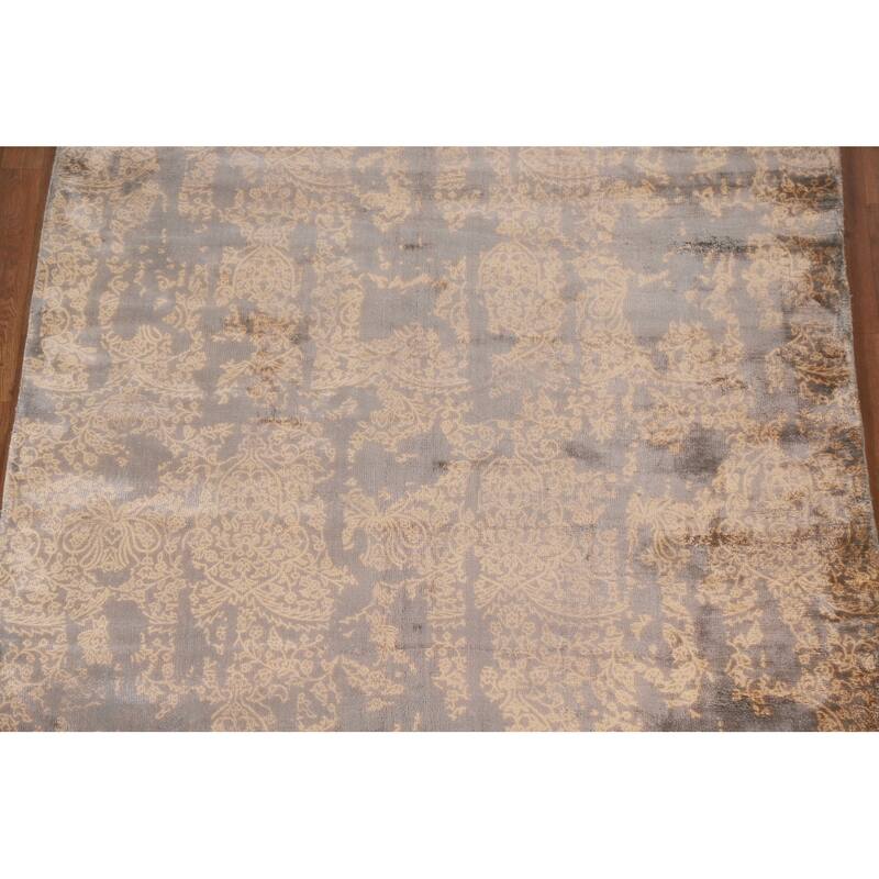 Abstract Oriental Area Rug Hand-Knotted Wool Carpet - 5'2"x 7'9"