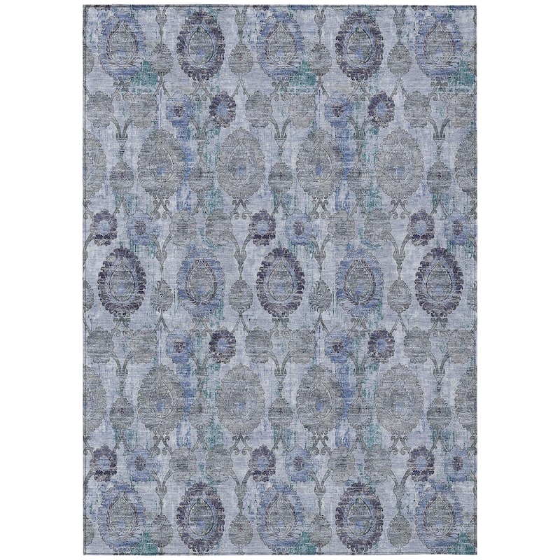 HomeRoots Damask Transitional Rectangle Outdoor Rug