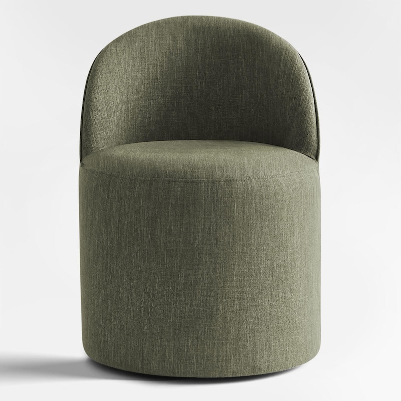 Upholstered Linen Office Chair with Wheels