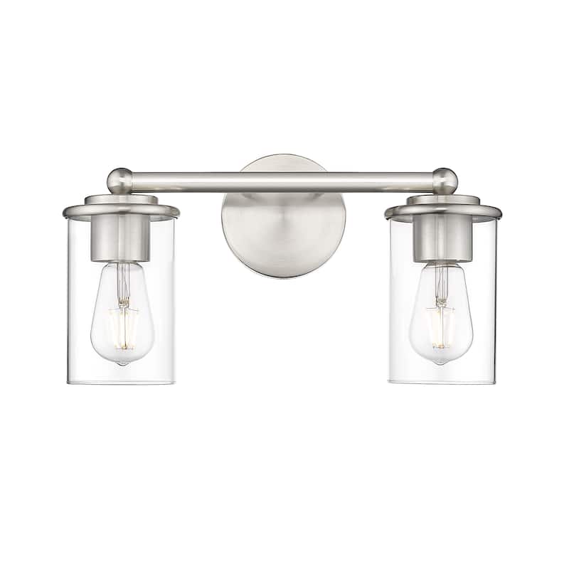 Thayer by Z-Lite 2 Light Vanity in Brushed Nickel with Clear Glass Shade - Brushed Nickel