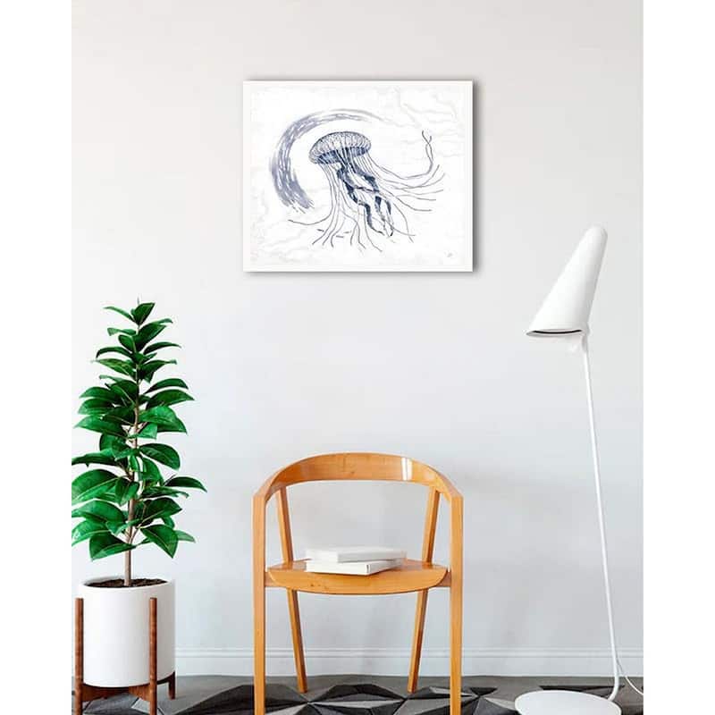 Delicate Sea IV Indigo Framed Poster - 24 x 24 Inch - White