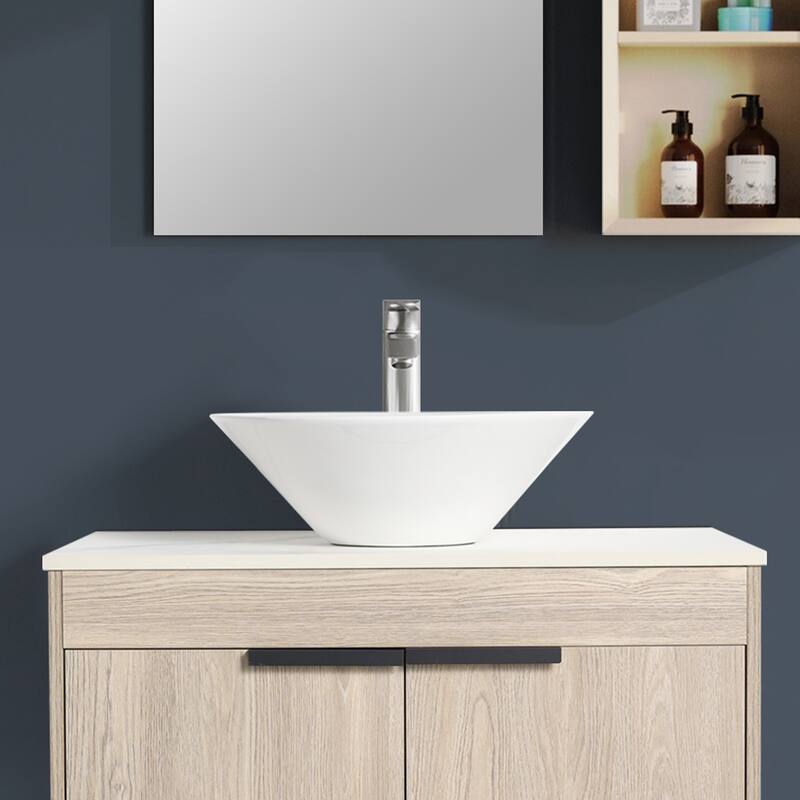 Topcraft Ceramic Countertop Art Basin Bathroom Sinks - 16"