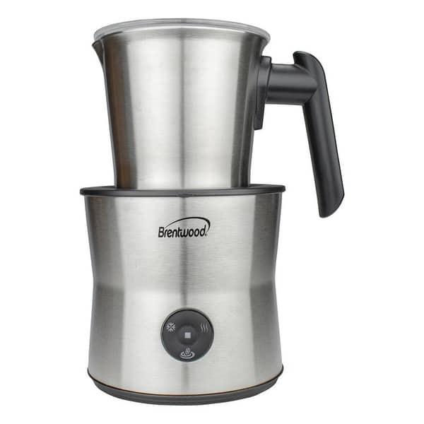 slide 1 of 3, Brentwood 15 Ounce Cordless Electric Milk Frother, Warmer, and Hot Chocolate Maker in Stainless Steel