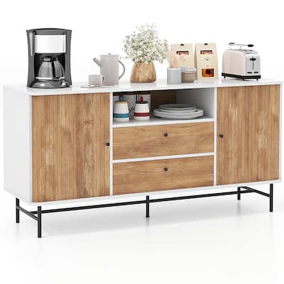 Costway Buffet Sideboard Versatile TV Stand with Sliding Tambour Doors - See Details