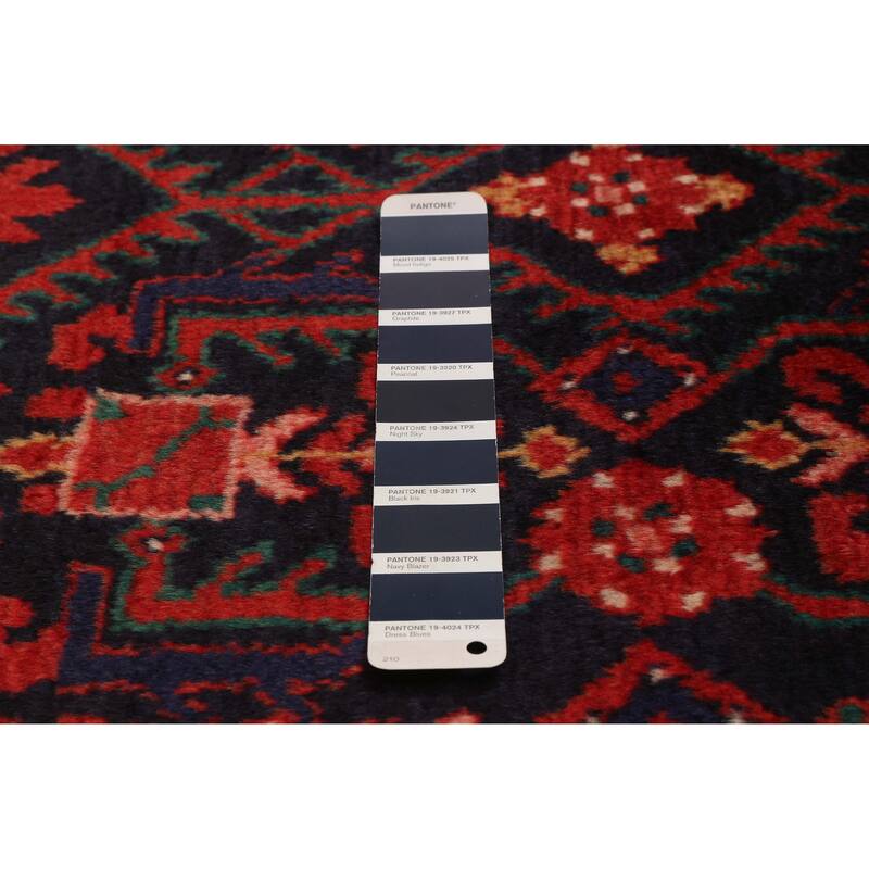 ECARPETGALLERY Hand-knotted Andelz Navy, Red Wool Rug - 3'8 x 13'5