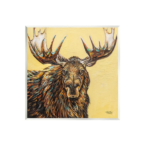 Stupell Modern Moose Painting Wall Plaque Art Design by Carolee ...