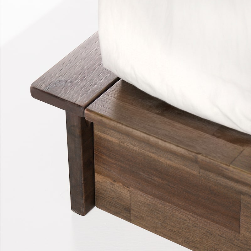 Priage by ZINUS Brown Metal and Wood Platform Bed Frame
