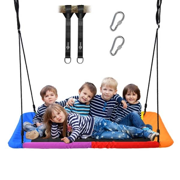 slide 2 of 7, 700lb Rectangle 60" Platform Tree Swing for Kids and Adults